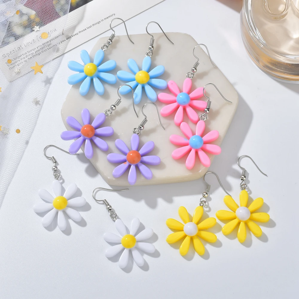 Новый дизайн милые висячие серьги в виде цветка массивные ювелирное изделие для