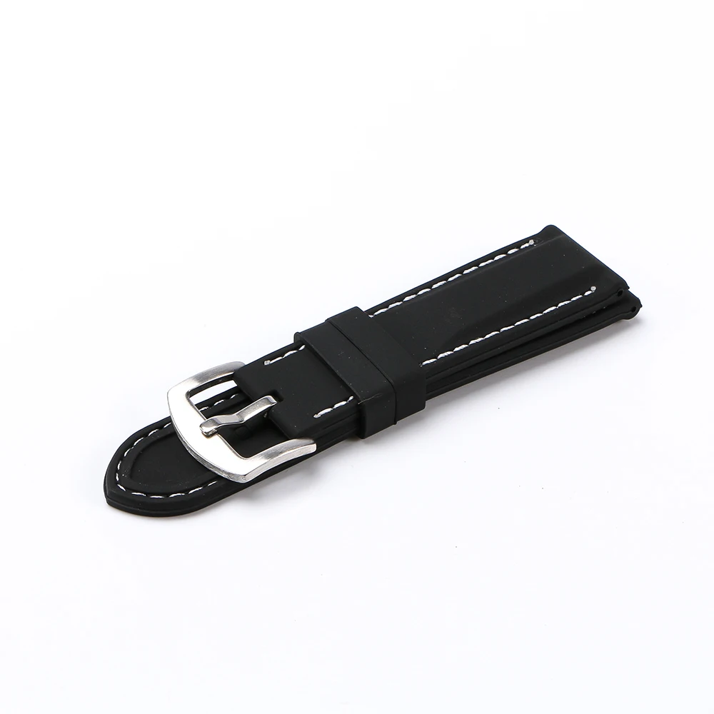 Universal Waterproof Silicone Sport Watch Band - Black Strap