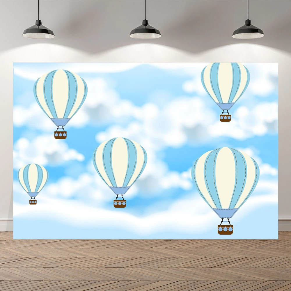 Baby Blue Hot Air Balloon Baby Shower, Gender Reveal, Birthday Vinyl