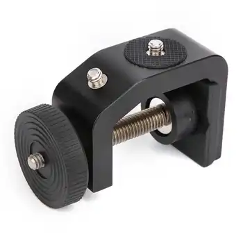 

Aluminium Alloy C-Shape Clip Fixed Desktop Clamp with 1/4-inch screws for Flashlight Camera Tripod Stand