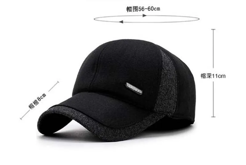 XEONGKVI осенне-зимняя шерстяная ткань брендовая бейсбольная Кепка Snapback хлопковая шапка-бомбер для мужчин среднего возраста Кепка с козырьком каскетка