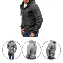 

Popular Sweatshirt Solid Color Male Ribbed Cuff Warm Hoodie Men Sweatshirt Hoodie
