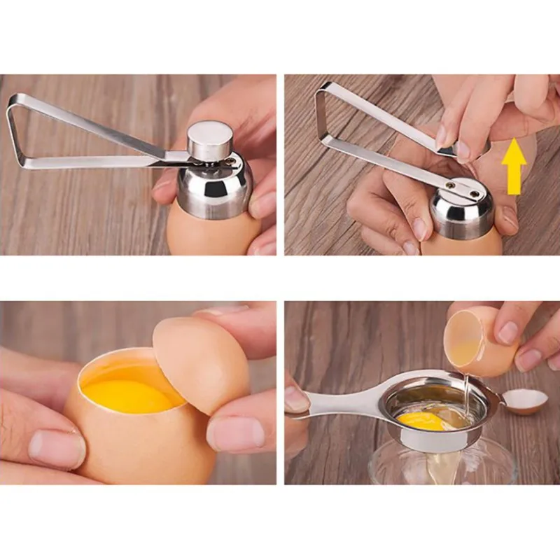 Практичная Металлическая насадка для яиц в виде ракушки резак из нержавеющей стали ножницы для открывания яиц сепаратор нож для ракушек креативный сырой яичный кухонный набор инструментов