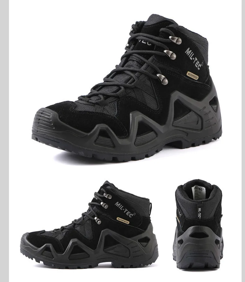 Черный человек походная обувь для кемпинга Открытый военный десант тактические ботинки для мужчин высокие ботильоны для трекинга, альпинизма ботинки для альпинизма
