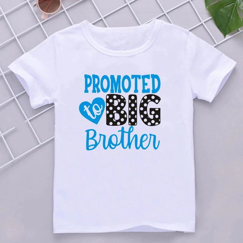 Promoted To Big Brother Kids Clothes Tshirts Announcement Shirt Summer Fashion Children T-shirt Short Sleeve White T-Shirts | Детская