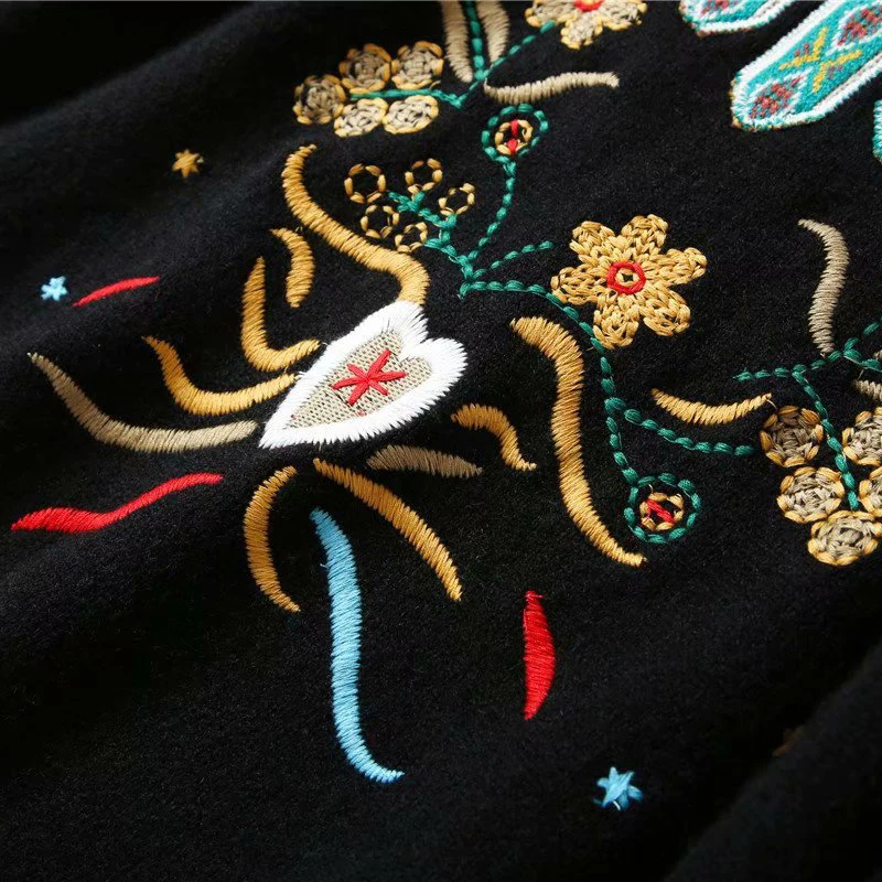 AELESEEN модный винтажный подиумный цветочный свитер Роскошная вышивка Высокая Улица Свободный дизайн высокое качество Вязание для женщин