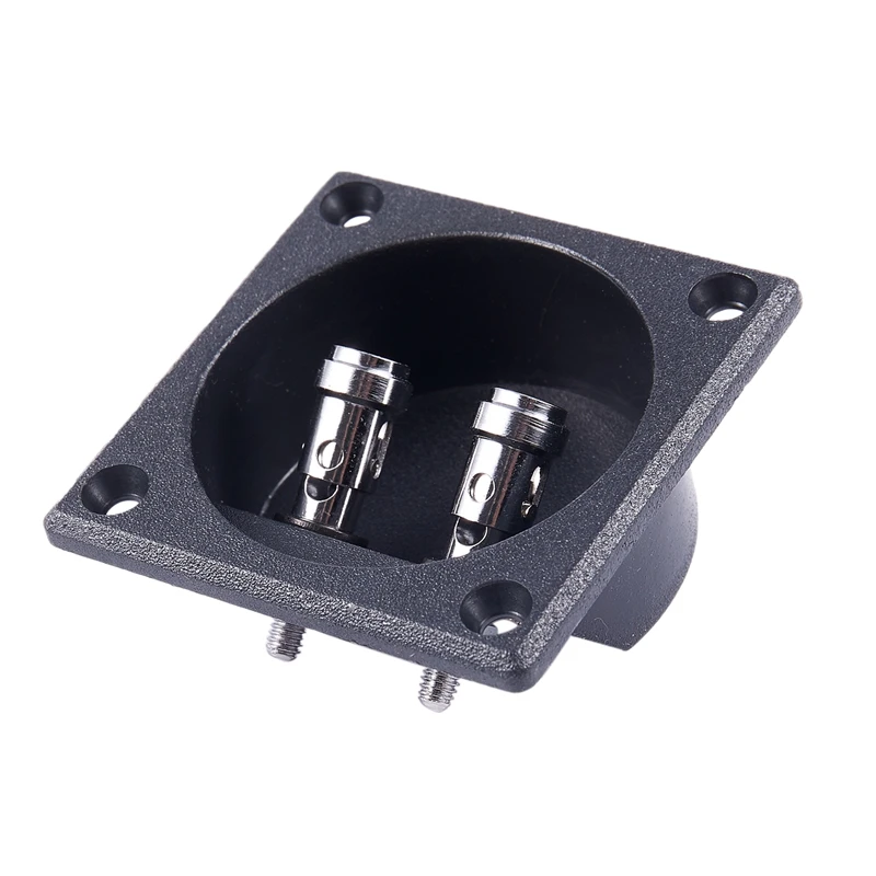Square Shape Double Binding Post Type Speaker Box Terminal Cup Black