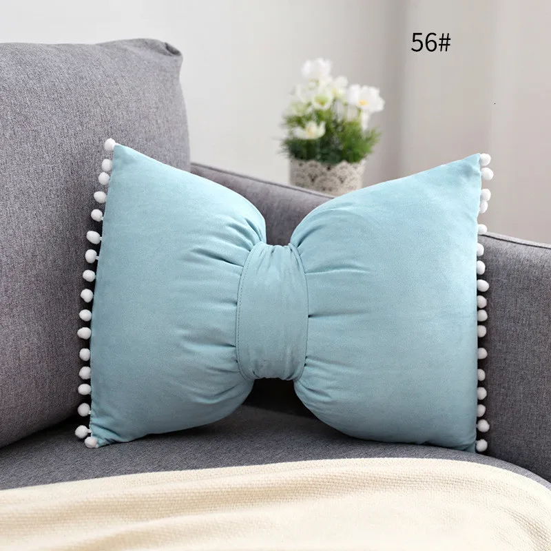 Наволочка для подушки в скандинавском стиле с бантиком, наволочка для подушки в Европейском стиле, съемная декоративная наволочка для подушки - Цвет: 56