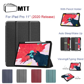 

MTT Case For iPad Pro 11 inch 2020 Release A2228 A2231 Oxford Cloth Fold Flip Stand Cover Tablet Case Auto Sleep/Wake Up