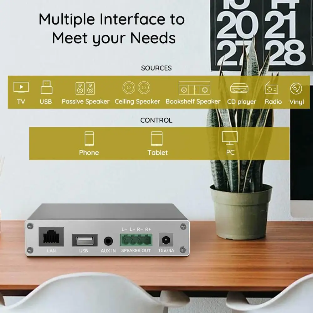Мини домашний усилитель Arylic A30 Wi Fi и Bluetooth 5 0 Hi стерео класс D цифровая мультирум с