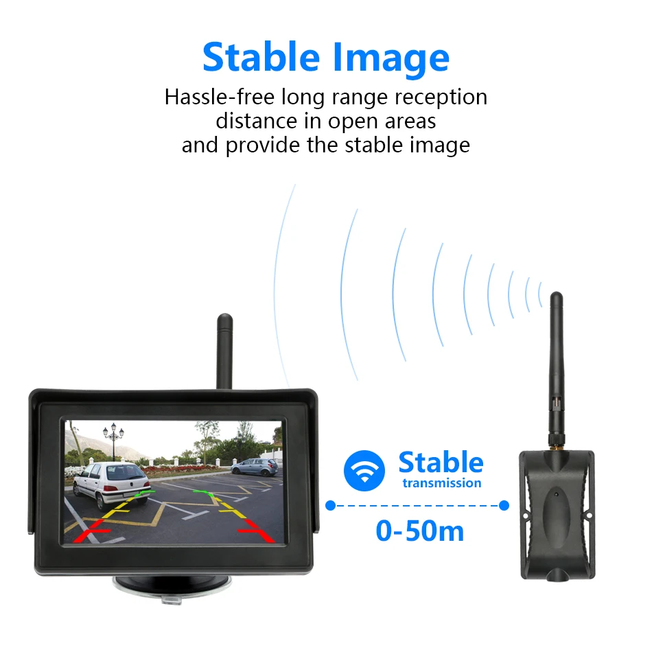 Jansite Беспроводная резервная камера 4,3 дюймов TFT lcd Автомобильный монитор камера заднего вида Беспроводная с монитором камера заднего вида для автомобиля