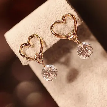 

Fashion Elegant Earrings For Women Heart Clear Crystal Earrings Women Gift Arrival Anniversary Gift For Lovers Christmas Gift