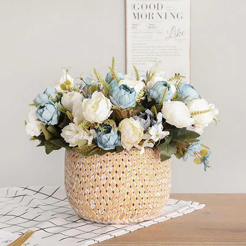 

1 bouquet of 5 artificial peony family wedding imitation silk artificial flowers