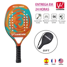 CAMEWIN 2022 New Full Carbon Beach Tennis Racket Professional Soft EVA Face Men Women Beachtennis Raquet Padel Rackets With Bag