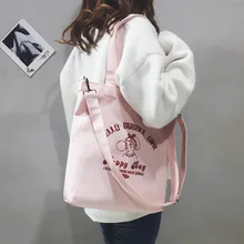 Импортные товары, стиль, в японском стиле, одноместная сумка тканевая через плечо, с мультяшным принтом, Студенческая холщовая школьная сумка, сумка через плечо, L