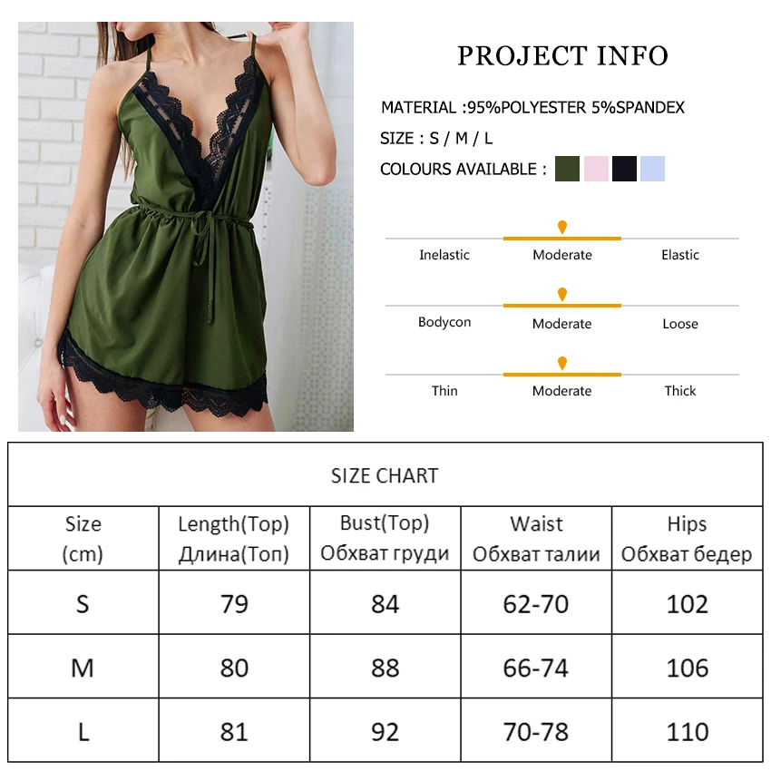 Waliicorners Nightgowns Spaghetti Strap Onesies Low Cut Sleepwear Playsuit Lace Patchwork Pajamas 8 H0f0a0a622a8d4ce2bb06f906b5524fa8r