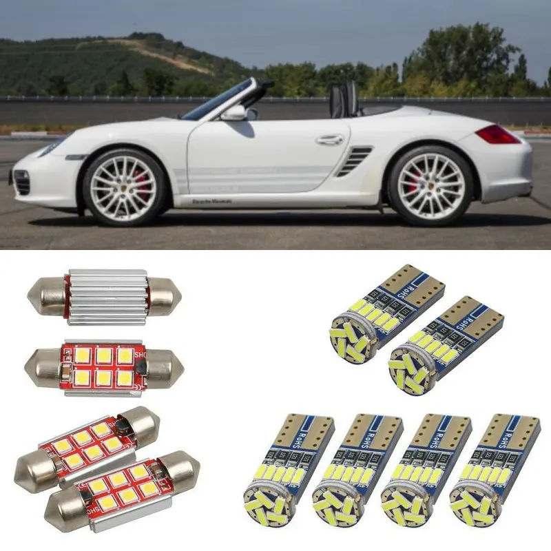 Внутренний светодиодный автомобильный светильник s для porsche boxster 987 cabrio автомобильные аксессуары фонарь для багажника номерного знака светильник 6 шт