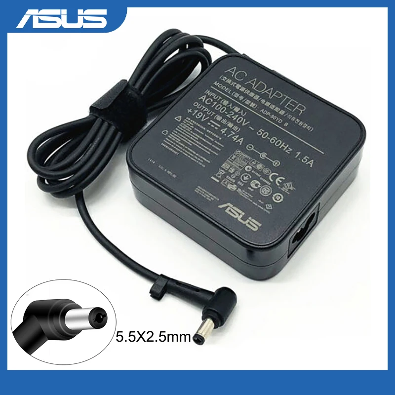 Оригинальное зарядное устройство для Asus ADP 90YD B 19V 4.74A 90W 5 5x2 5mm с адаптером