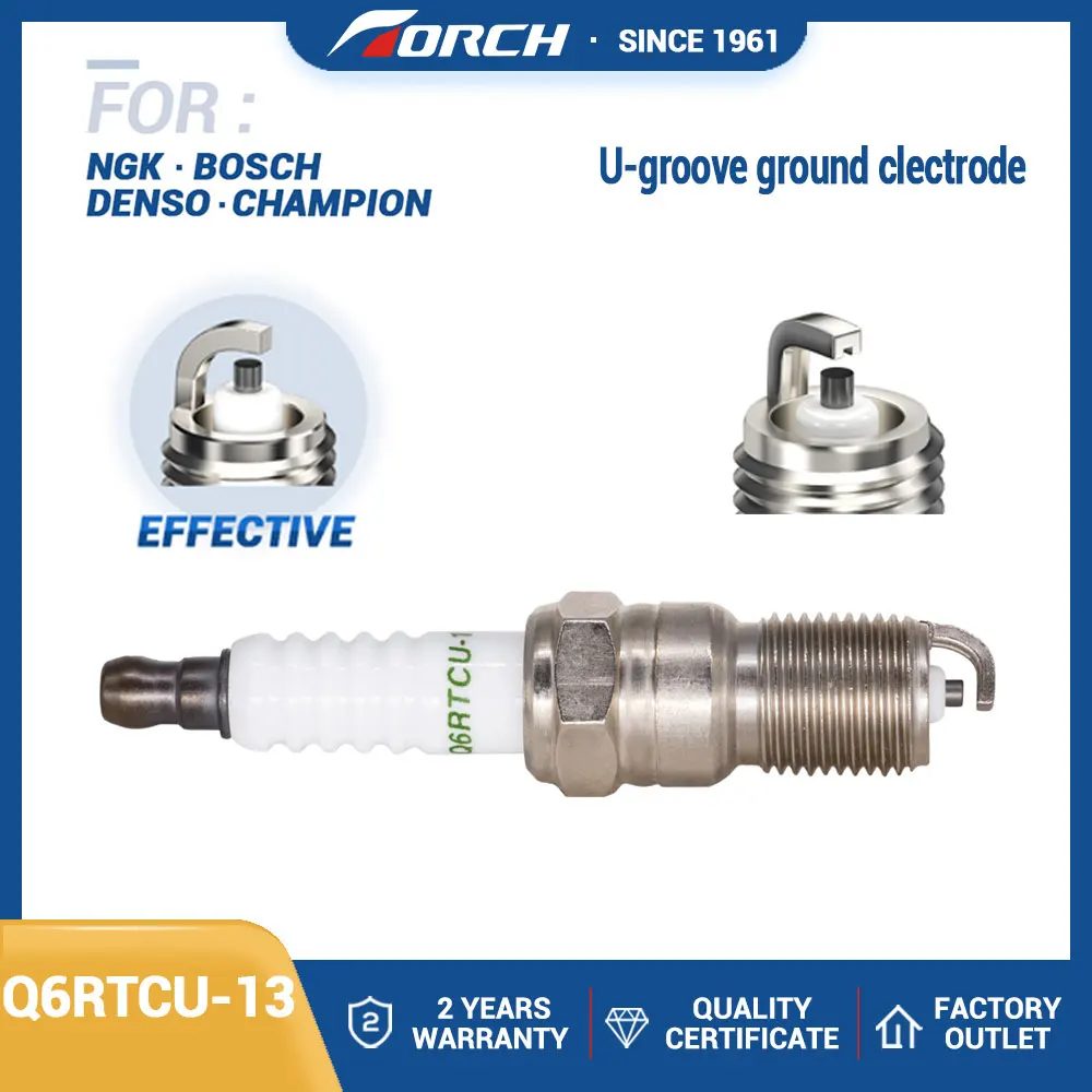 고성능 저항 유형 점화 플러그 토치 Q6RTCU-13 U-groove Ground Clectrode 1PCS NEW