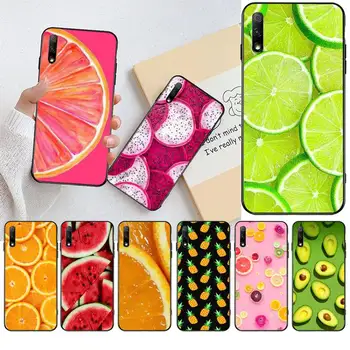

CUTEWANAN Fruit Cover Black Soft Shell Phone Case for Huawei Honor 30 20 10 9 8 8x 8c v30 Lite view pro