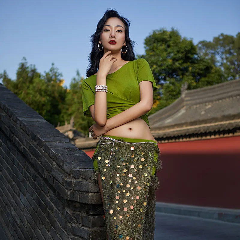 Bellydance oriental dance set baladi Indian eastern desert swings costumes for belly dance bra belt skirt dress robe set wear - Color: 3 pieces set