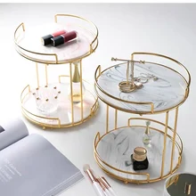 Plateau de vanité nordique à Double étage pour rangement de cosmétiques, présentoir de bureau créatif pour coiffeuse, porte-bijoux, pour princesse, finition