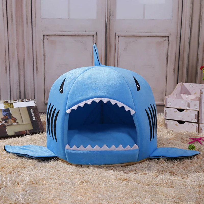 Pet Bed Gray Shark House For Dog Sleeping Sofa Bed Removable Cushion Pet Beds Dogs Puppy Beds Foldable Mat For Dog House Sofa