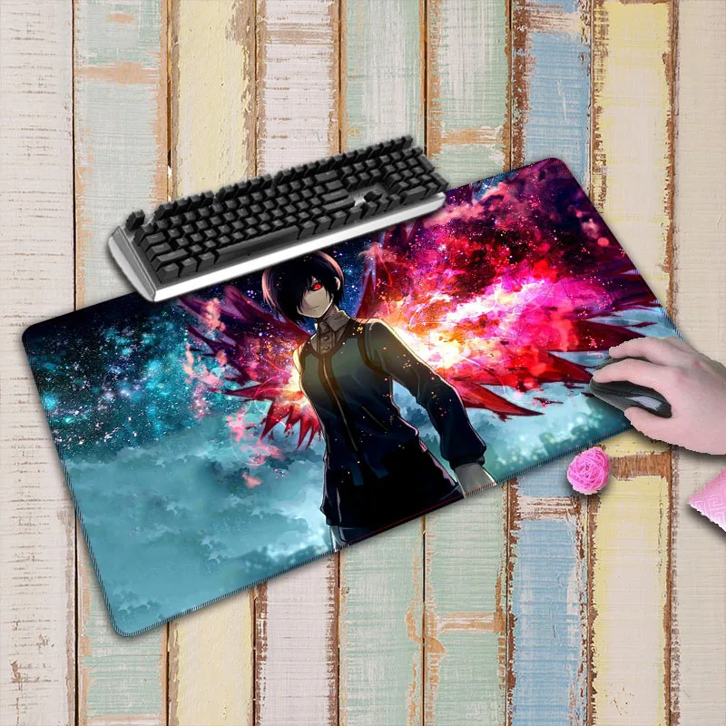  Skin Anime Tokyo Ghoul Large Lock Edge Mouse Mat Office Speed Control Version For DOTA 900*400*3mm 