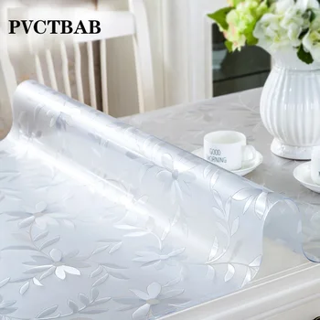 

PVC Tablecloth Kitchen Tablecloth Oil Glass Cloth Soft Cloth 1.0mm Customizable Tablecloth Transparent Waterproof Tablecloth