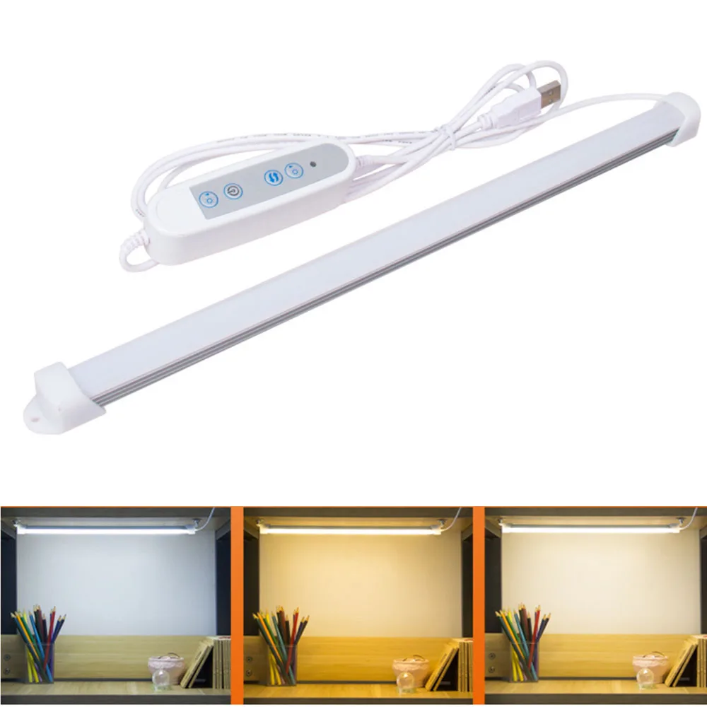 

Portable 8W LED Tube Light 32cm USB Rechargeable Cabinet Light 3Modes DIY Kitchen Lamp Stick On Office Bedroom Reading Lamp