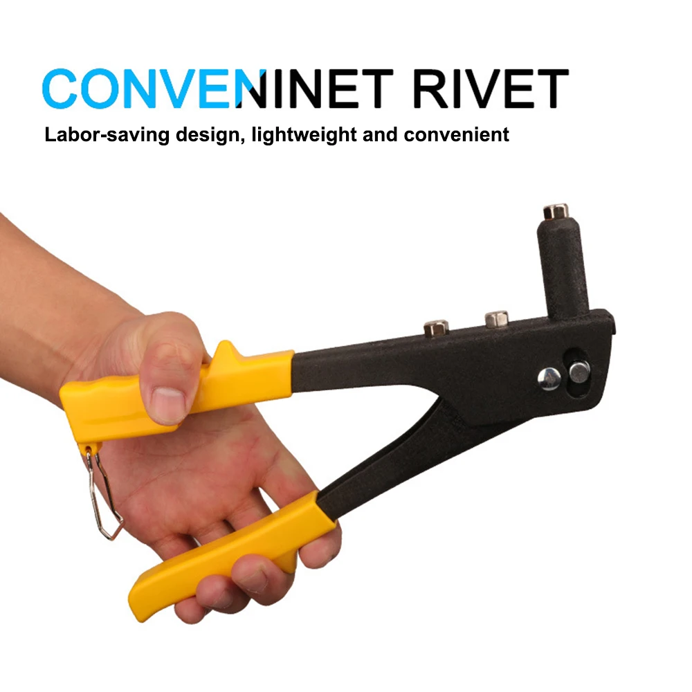 

Stainless Steel Riveter Manual Double Handle Rivet Tool Metal Woodworking Hand Tools Repair Kit