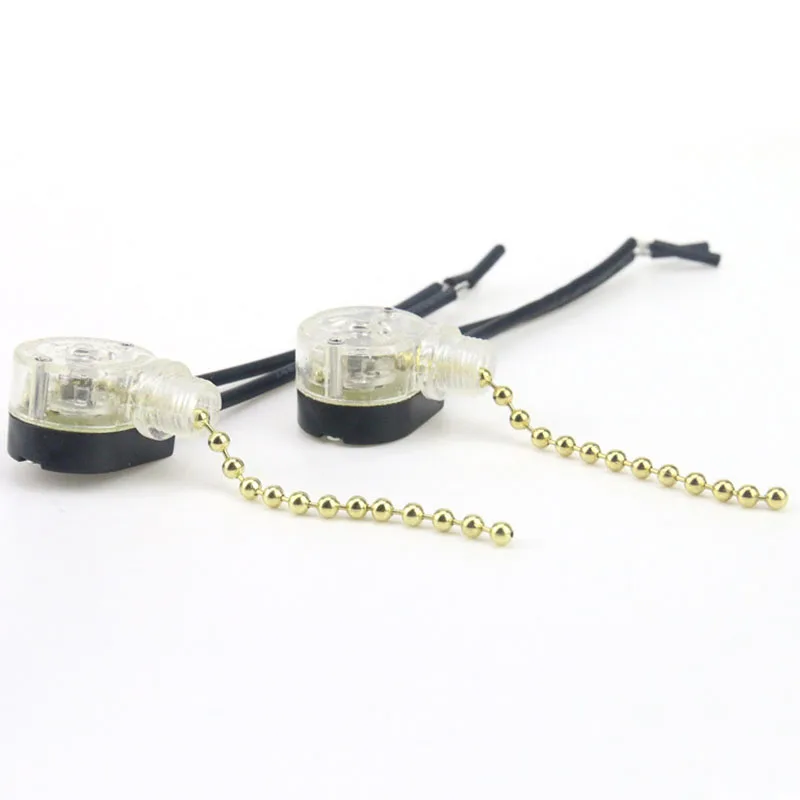 

Panel light crystal lamp zipper pull switch full transparent gold color with wooden beads switch