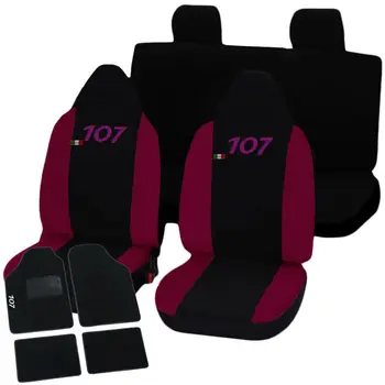

COPRISEDILI PEUGEOT 107 NERO - FUCSIA LINEA DONNA CON TAPPETINI UNIVERS MOQUETTE
