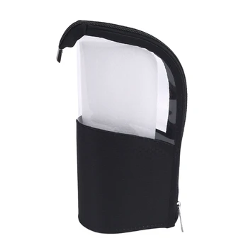 

1 Pc Stand Cosmetic Bag For Women Clear Zipper Makeup Bag Travel Female Makeup Brush Holder Organizer Toiletry Bag