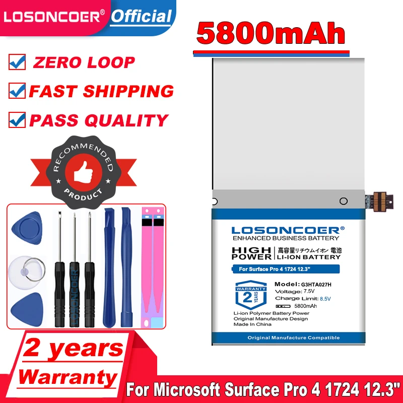 Аккумулятор для ноутбука LOSONCOER 5800 мач G3HTA027H DYNR01 планшета Microsoft Surface Pro 4 1724 12 3 дюйма 7