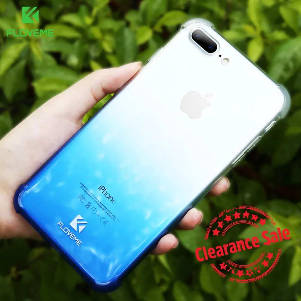 

FLOVEME 360 Full Gradient Case For iPhone 7 8 6 6s Plus Case Cool Airbag Anti-drop Phone Back Cover Coque For iPhone 6 6s 7 Case