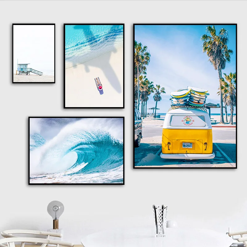 

Nordic Style Modern California Beach Ocean Posters and Prints Wall Pictures Canvas Art Painting for Living Room Decor No Frame
