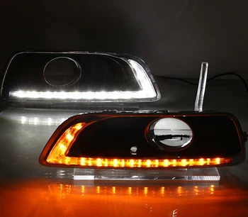 

Car Flashing 2 Pcs For Chevrolet Chevy Malibu 2011 2012 2013 2014 2015 DRL with fog lamp hole Daytime Running Lights turn signal