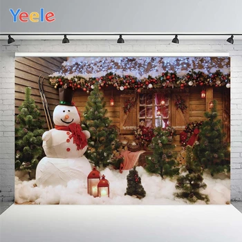 

Yeele Christmas Big Snowman Photo Background Photophone Trees Lights Gifts Photography Backdrops for Decoration Customized Size
