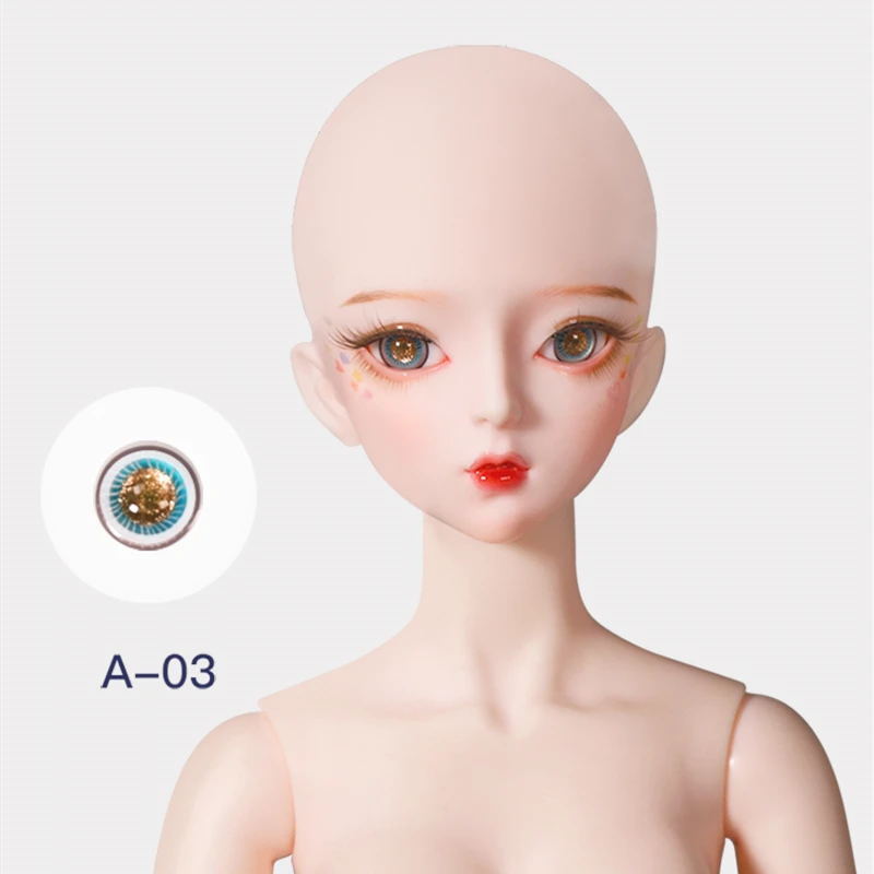 DBS 1/3 bjd кукла глазное яблоко 14 мм для 60 см bjd кукла, только глазное яблоко без куклы без головы - Цвет: A03