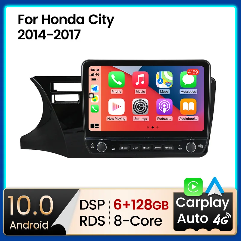 Автомобильный мультимедийный плеер HD ОЗУ 6 ГБ + 128 Android 10 4G LTE радио GPS-навигация