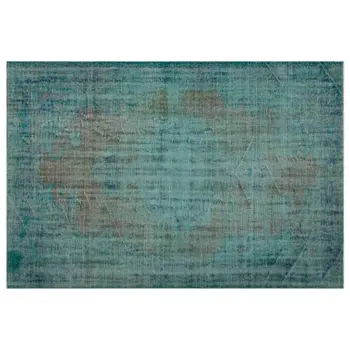 

Handmade Turquoise Vintage Overdyed Turkish Area Rug 196x287 Cm-6'5''X9'5''