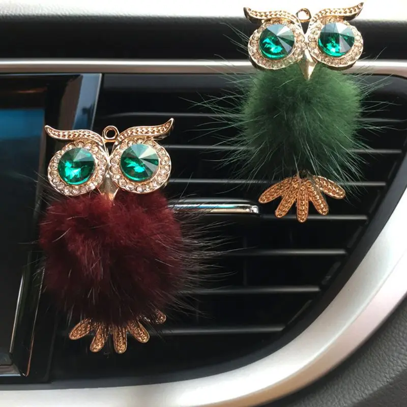 

Diamond Fur Owl Car Air Freshener Auto Outlet Perfume Clip Car Accessories