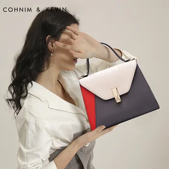 

2020 New Stitching Women's Bag Shoulder Cross-Body Casual Leather Bag Women
