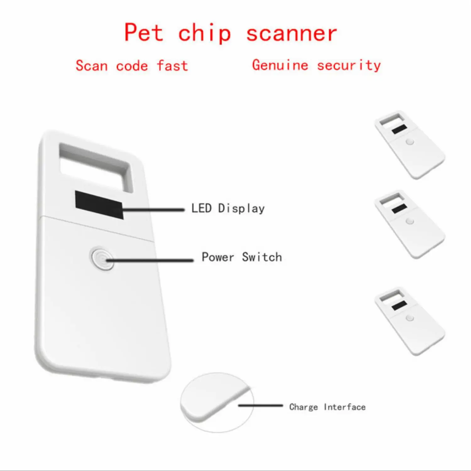 

RFID 134.2Khz pet chip scanner identification glass tube label reading Animal handheld card reader FDX-B&EMID For dogs or cats