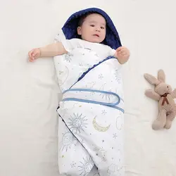 Baby Blanket 3D Dot Cotton Newborn Hooded Wrap Detachable Zoo Sun Sleepsack Winter Thick Sleeping Bag Baby Swaddling Blanket