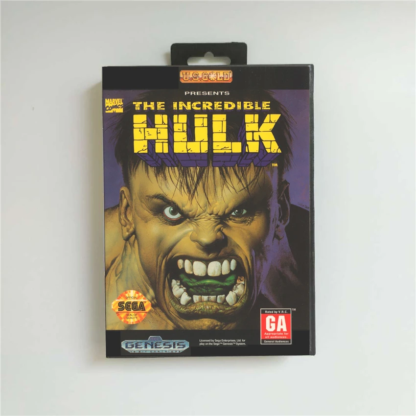 

The Incredible Hulk - USA Cover With Retail Box 16 Bit MD Game Card for Sega Megadrive Genesis Video Game Console
