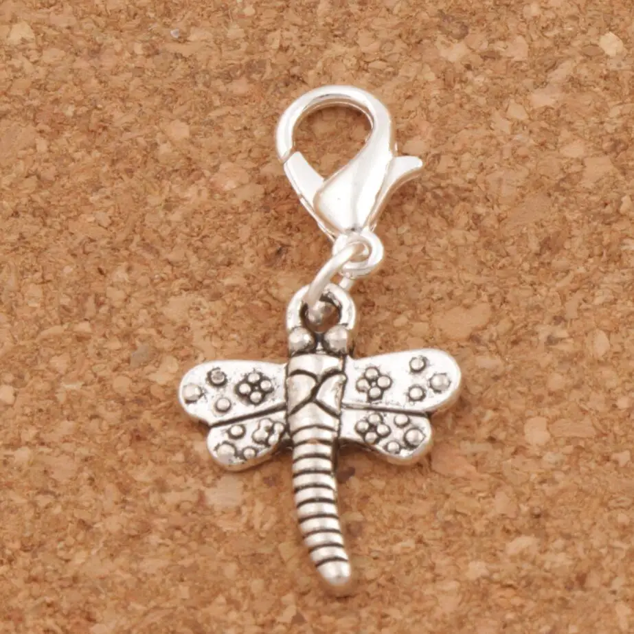 

Flower Dragonfly Clasp European Lobster Trigger Clip On Charm Beads 15x31.5mm 100PCS Zinc Alloy C966