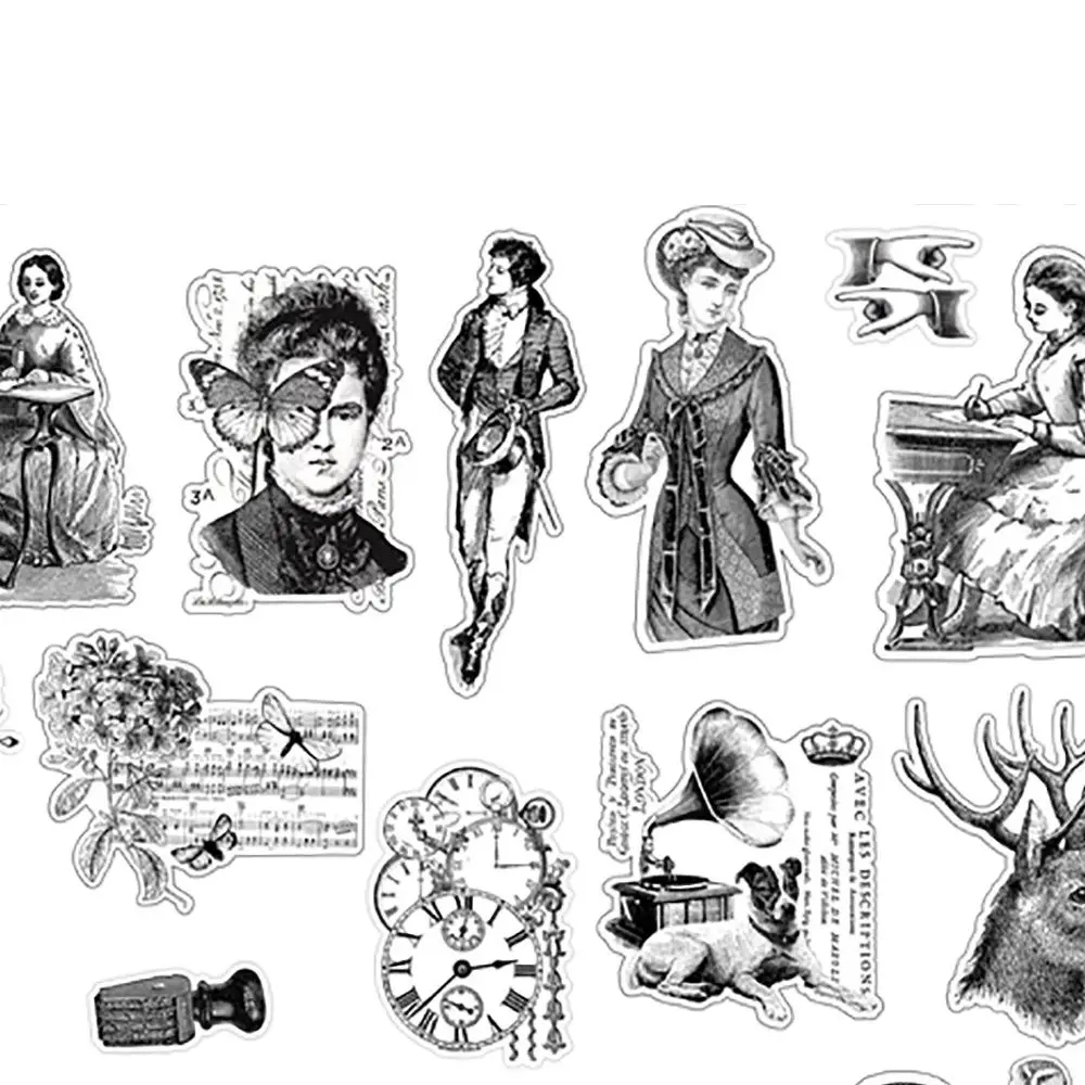 New Hand Account Sticker Hand Account Album Classic In Bianco E Nero Retro Medievale Fai Da Te Clip Style Diary Tn Stickers