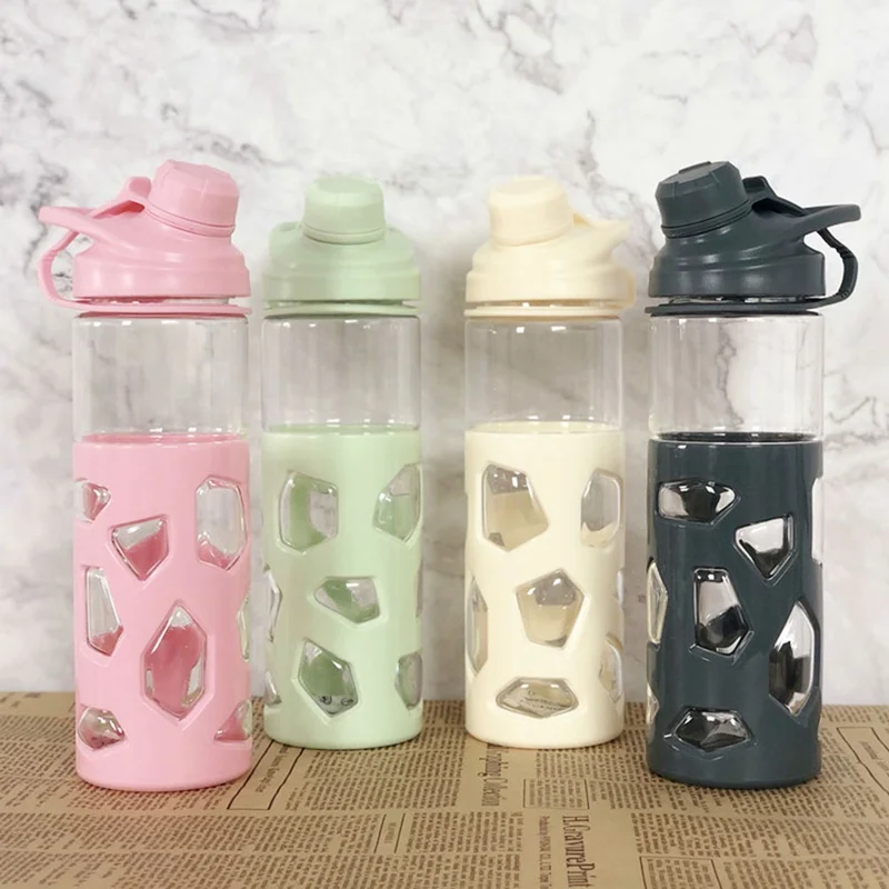 700 мл модная соломенная бутылка для воды с анти-обжигающим чехол BPA бесплатно прыгающая крышка спортивный сок кофе чай походные бутылки